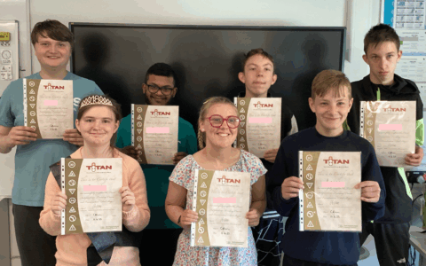 Learners with their certificates